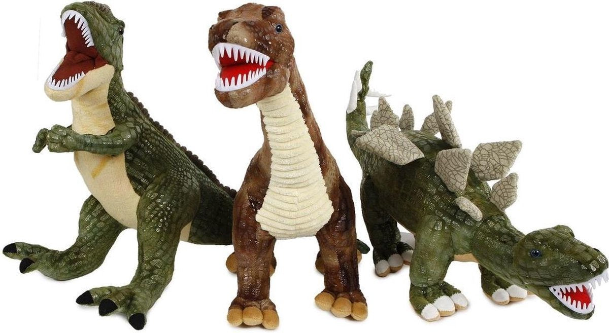 DinoWorld dinosaurus pluche met plastic tanden 3ass 62-73cm