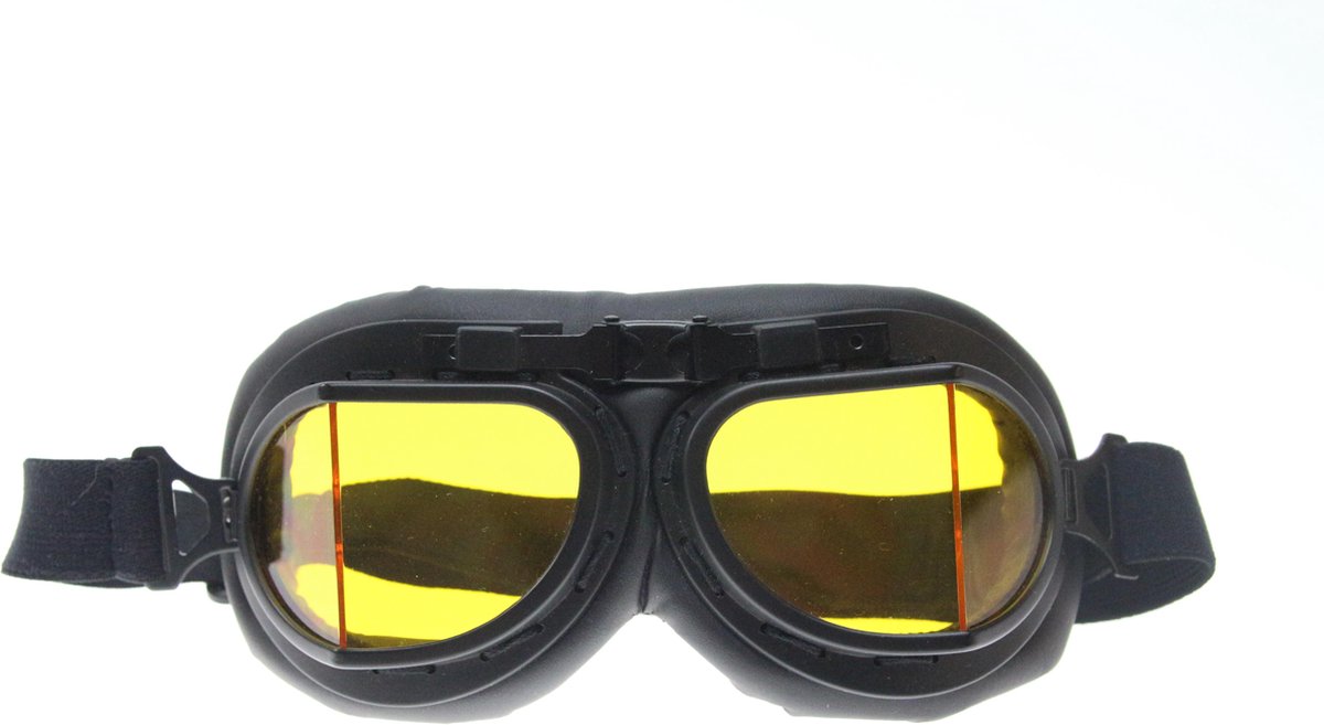 Zwarte pilotenbril geel glas