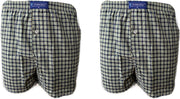 Embrator 2-stuks mannen Boxershort geweven katoen wit/blauw/turquoise L