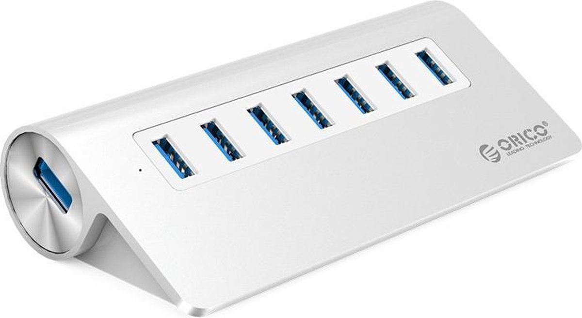 Orico USB 3.0 Hub  7x USB 3.0 poorten - Aluminium - Zilver