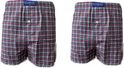 Embrator 2-stuks mannen Boxershort geweven katoen grijs/blauw/wit/rood L