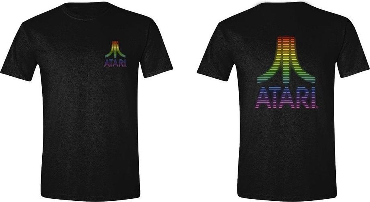 Atari - Neon Stripes Back & Front Men T-Shirt - Black - XXL