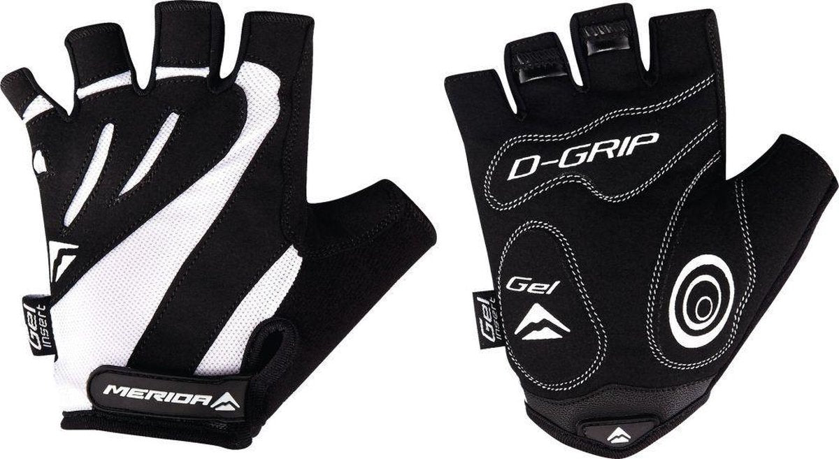 HANDSCHOENEN KORT COMFORT GEL ZWART/WIT M