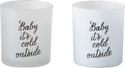 J-Line T-Lichthouder Baby Glas Wit/Zwart Small Assortiment Van 2