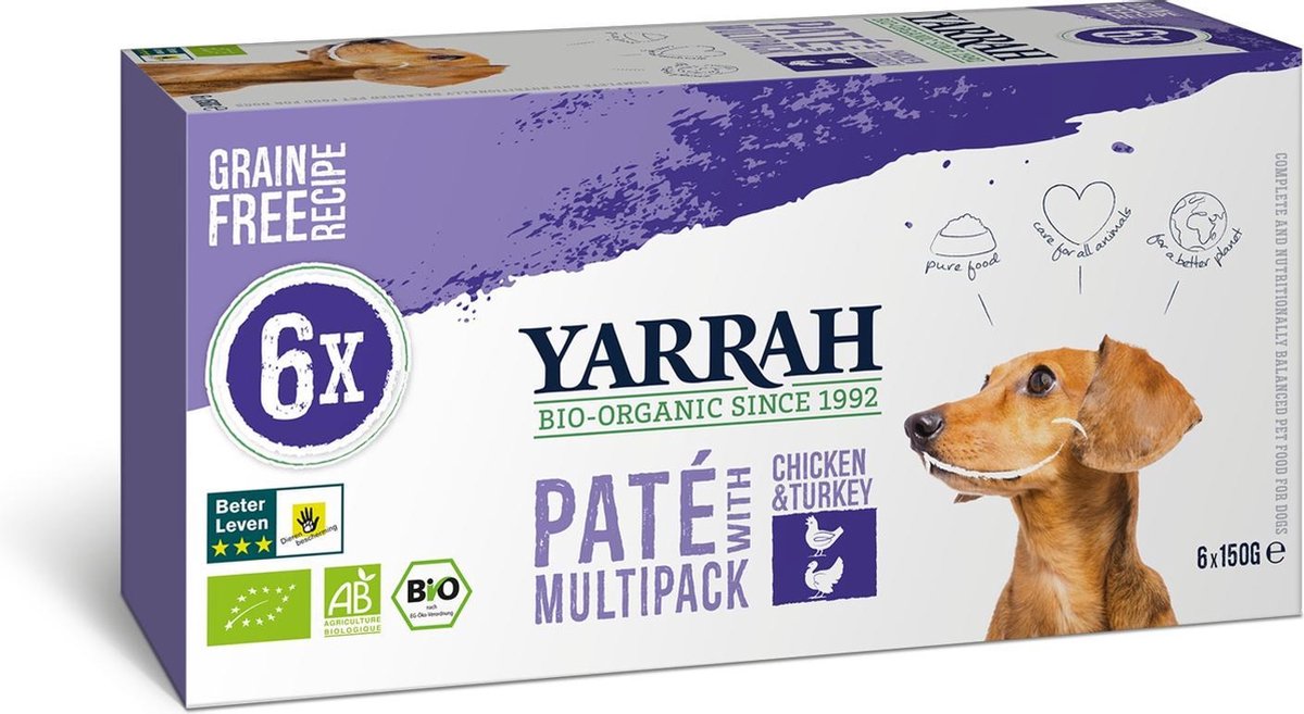 Yarrah Multipack Paté Graanvrij Kalkoen & Aloë Vera - 6 x 150g