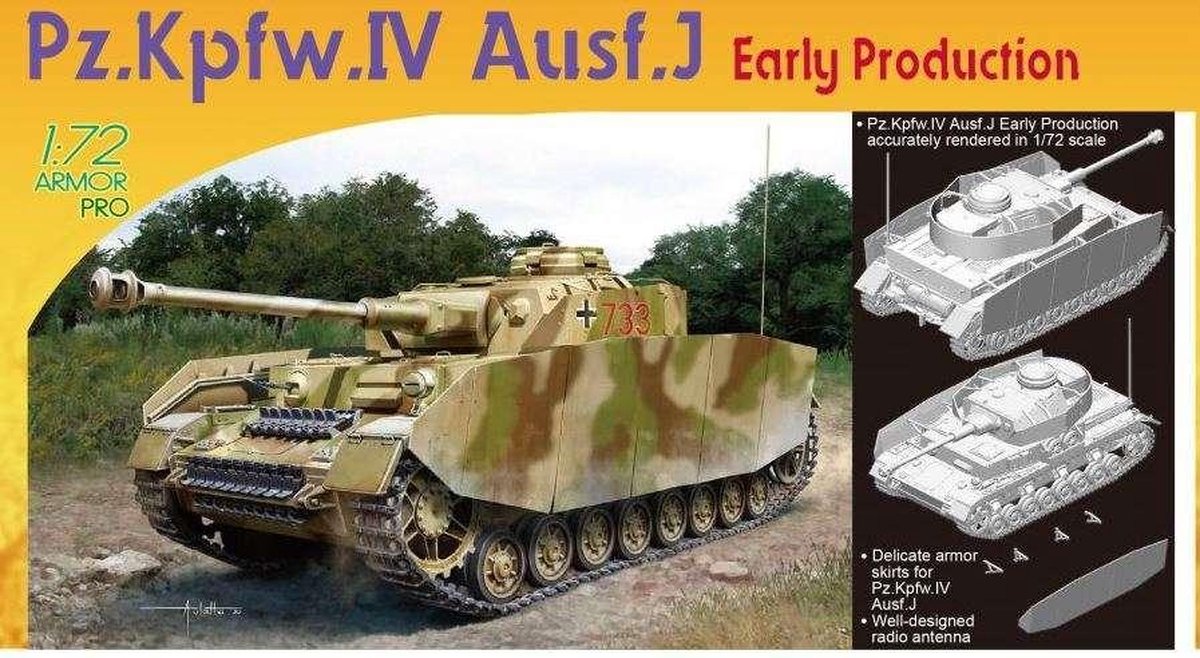 Dragon - 1/72 Pz.kpfw.iv Ausf.j Early Production (9/20) * - DRA7409 - modelbouwsets