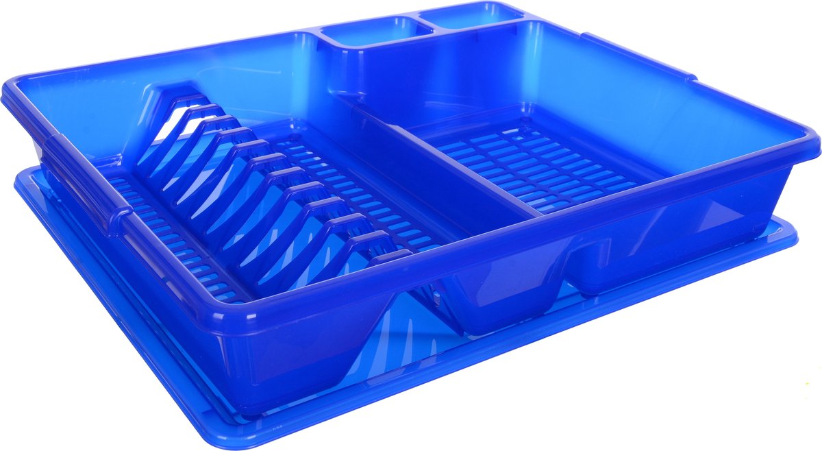 Afdruiprek en Onderzetter 2-delig met kliksysteem BLAUW