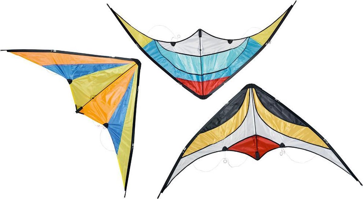 Eddy Toys Stuntvlieger 120 X 60 Cm Geel / Wit / Blauw