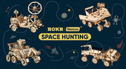 Robotime Hermes Rover met zonnecel LS504 - Houten Modelbouw - DIY