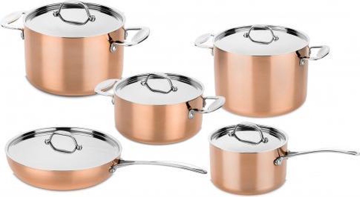 Mepra Koperen pannenset (10-delig)