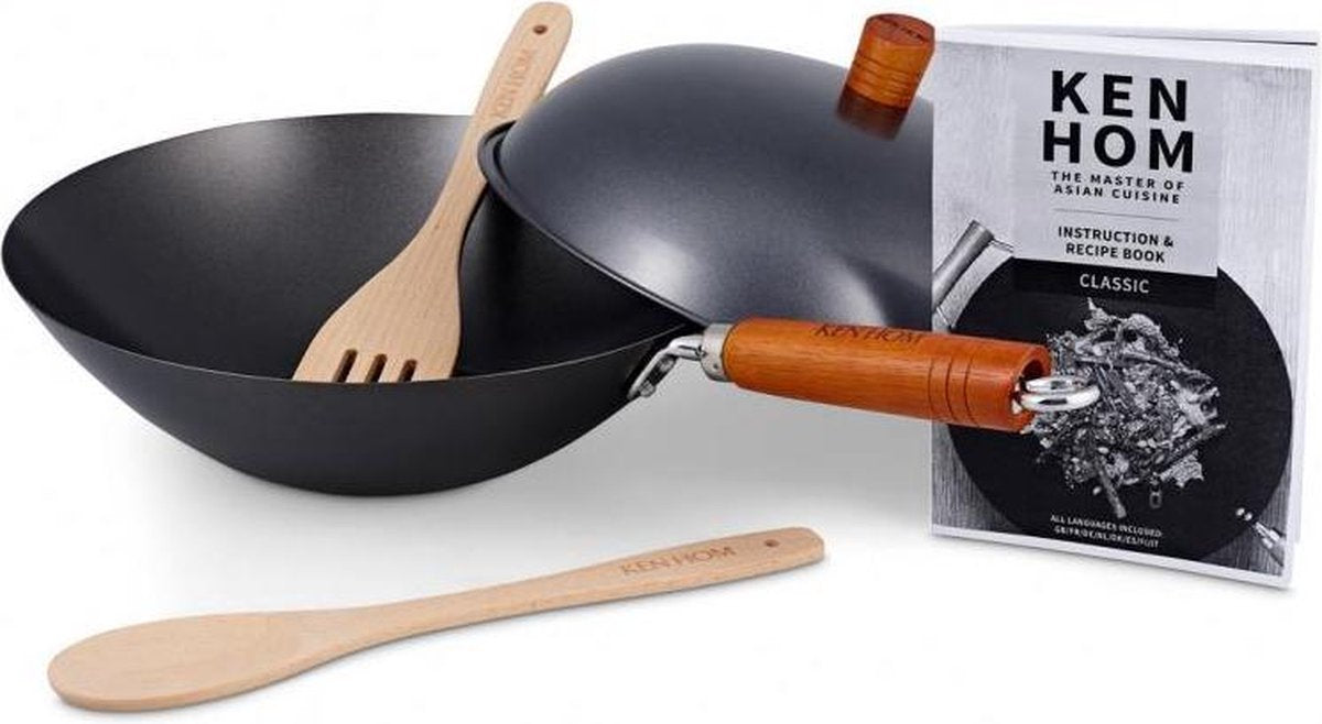 Medina Wokpanset Ken Hom 31 Cm Staal/Hout 5-Delig