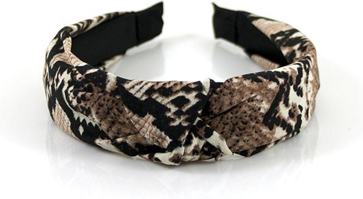 Haarband - Diadeem - naturel kleur - slangenprint - dameshaarband - silk look - Haarbanden zijn weer helemaal hot! Zo geef jij je look heel eenvoudig net dat beetje extra.