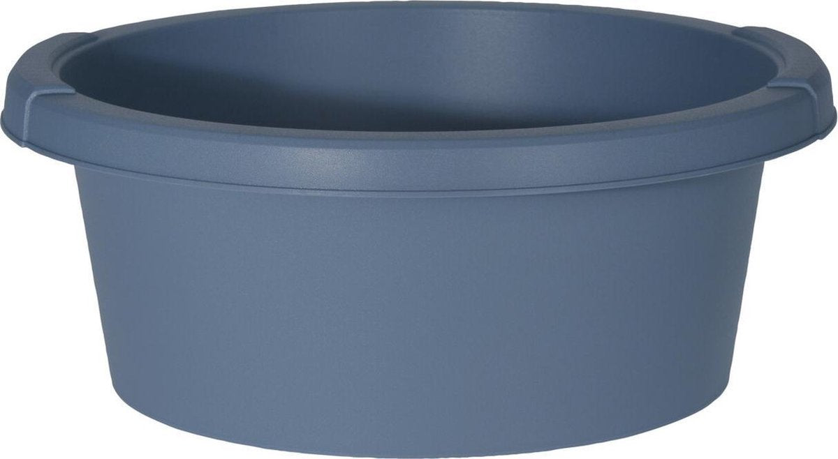 Blauwe afwasteil/afwasbak rond kunststof 32 cm 10 liter - Afwassen - Handwas teiltjes
