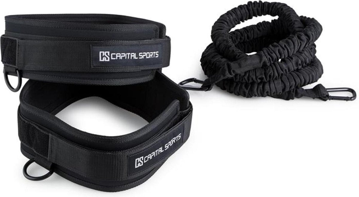 CAPITAL SPORTS Prohip Weerstandstrainings-set - 3 Delen . 2 Multifunctionele gordels en een weerstandsband - 360° Training