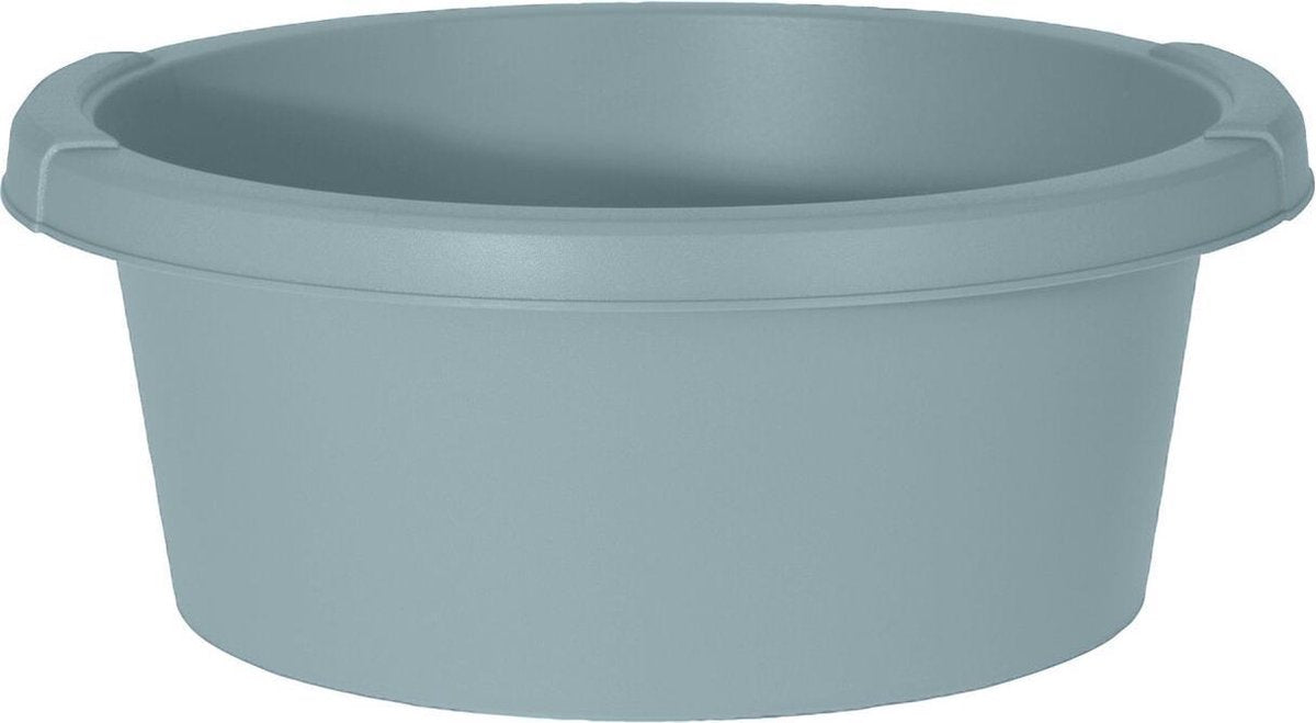 Groene afwasteil/afwasbak rond kunststof 32 cm 10 liter - Afwassen - Handwas teiltjes