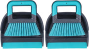 2 sets stoffer en blik donkergrijs / blauw 19 x 21