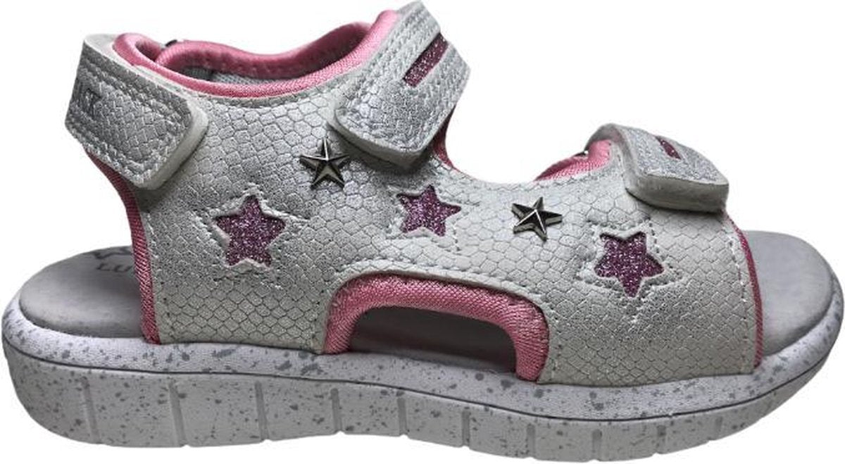 Lumberjack velcro roze sterren meisjes sandalen Spongy wit mt 24