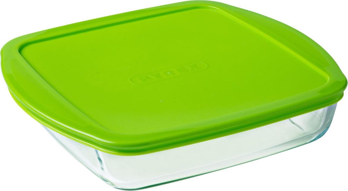 Pyrex Cook & Store Schaal Vierkant - Inclusief Deksel - Borosilicaatglas - 1