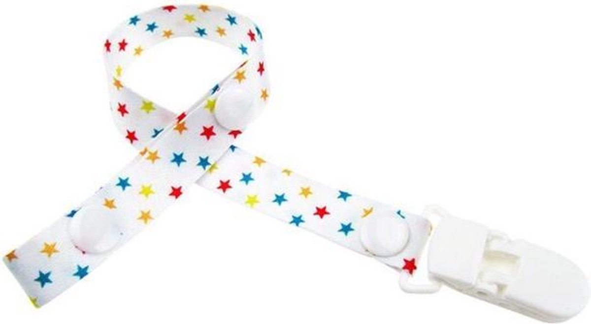 JillyBee - Speenkoord - Speen - Koord - Wit - Multicolor - Sterretjes - Ster
