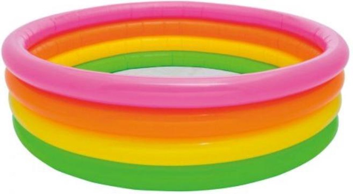 Zwembad intex | 4 ringen |168 cm | Regenboog kleuren