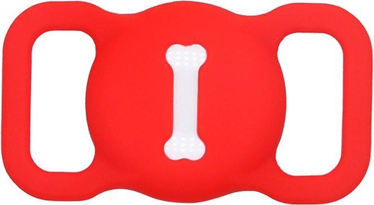 Airtag hoesje voor hondenriem / kattenriem sleutelhanger halsband - Leuk design - Voor huisdieren - Makkelijk aan te brengen - Diervriendelijk - Rood