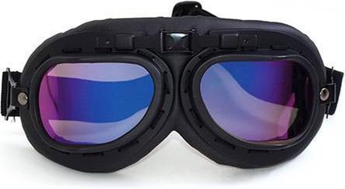CRG zwarte motorbril - multi kleur