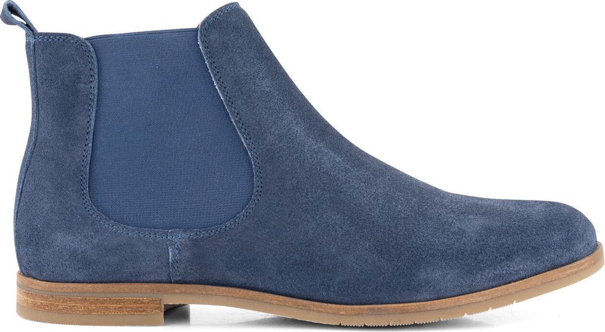 NoGRZ J.Zocher Dames - Suede leren Chelsea boot - Enkellaarsjes - Blauw Leer - Maat 38