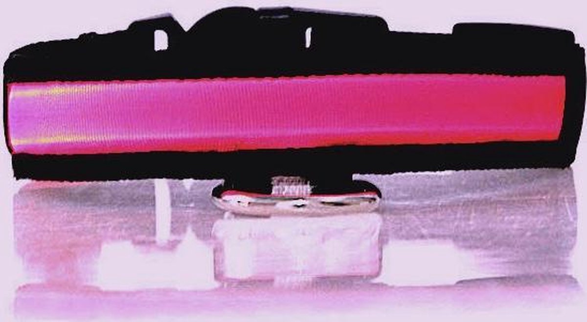 Led hondenhalsband verlichting met optie knipperend licht. kleur roze