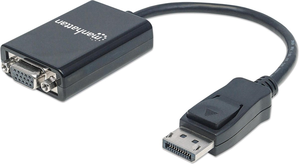 Manhattan 151962 DisplayPort / VGA Adapter [1x DisplayPort stekker - 1x VGA-bus] Zwart UL gecertificeerd 15.00 cm