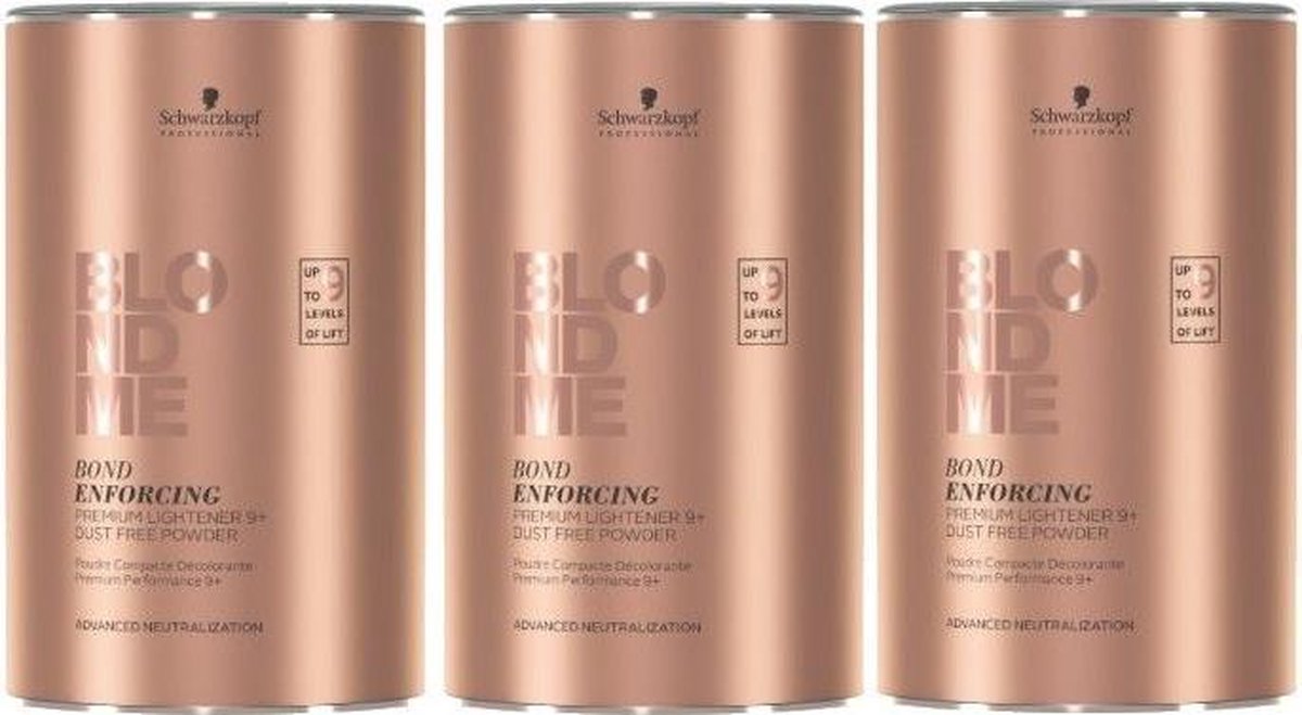 3x Schwarzkopf Blond Me Premium Lift 9+ 450gr