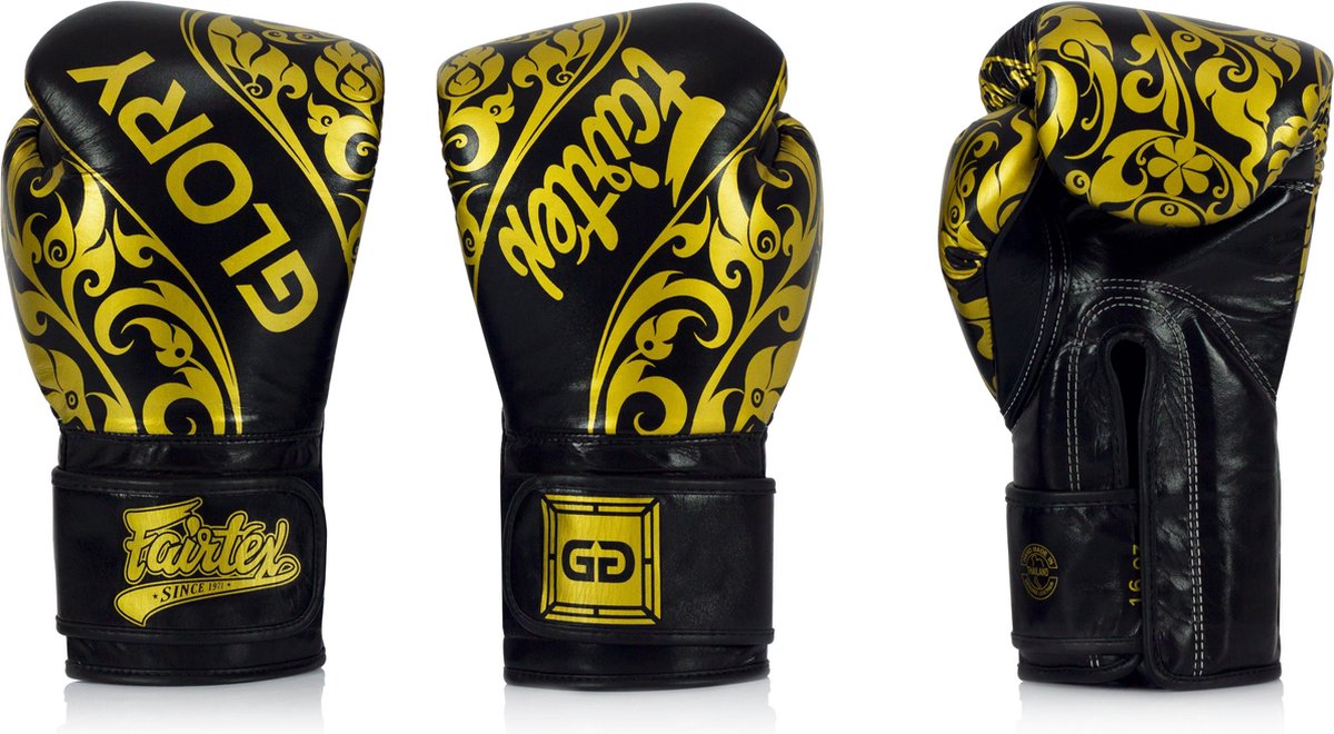 Fairtex bokshandschoen GLORY LIMITED EDITION zwart goud - Product Kleur: Zwart / Goud / Product Gewicht: 10OZ