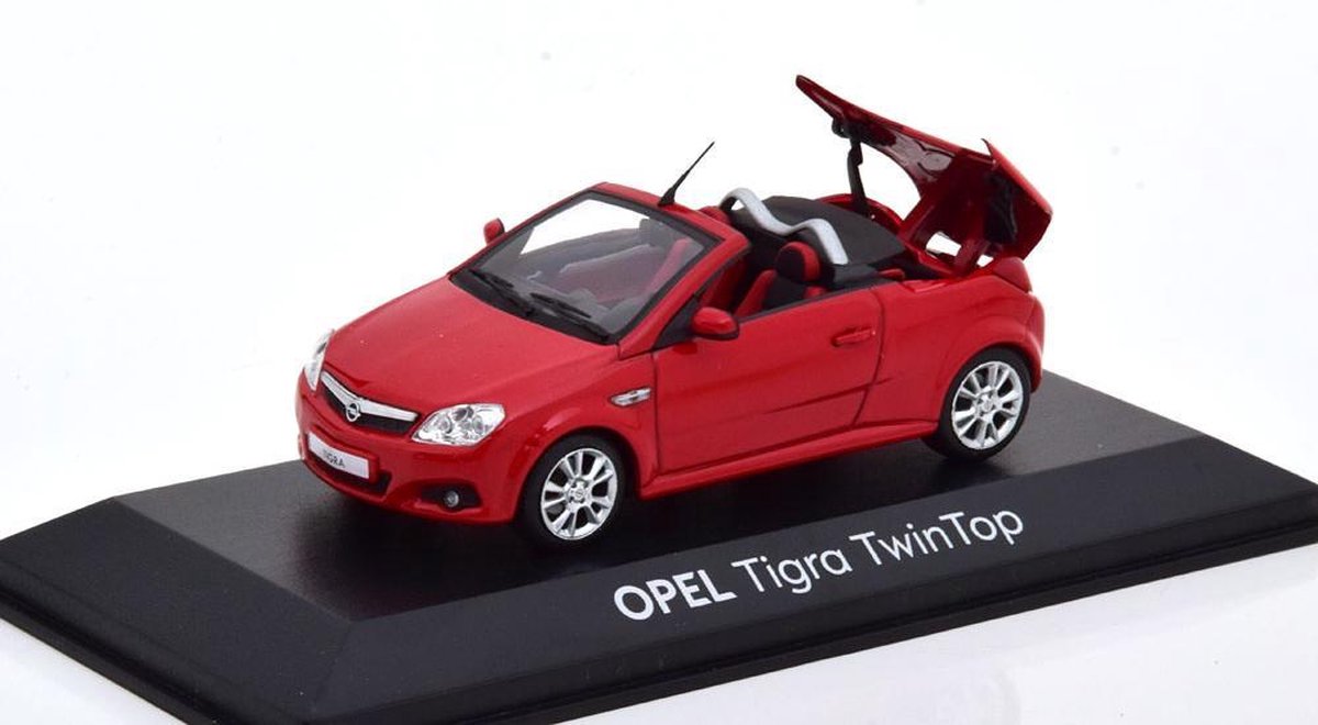 Opel Tigra TwinTop (Rood) (10cm) 1/43 Dealer model - Modelauto - Schaalmodel - Model auto - Miniatuurautos - Miniatuur auto