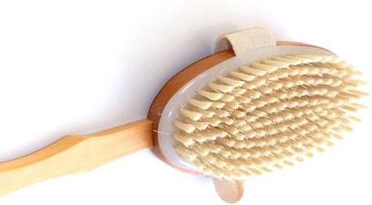 Rojafit Luxe Houten Badborstel met afneembare kop. - 42 cm. lang