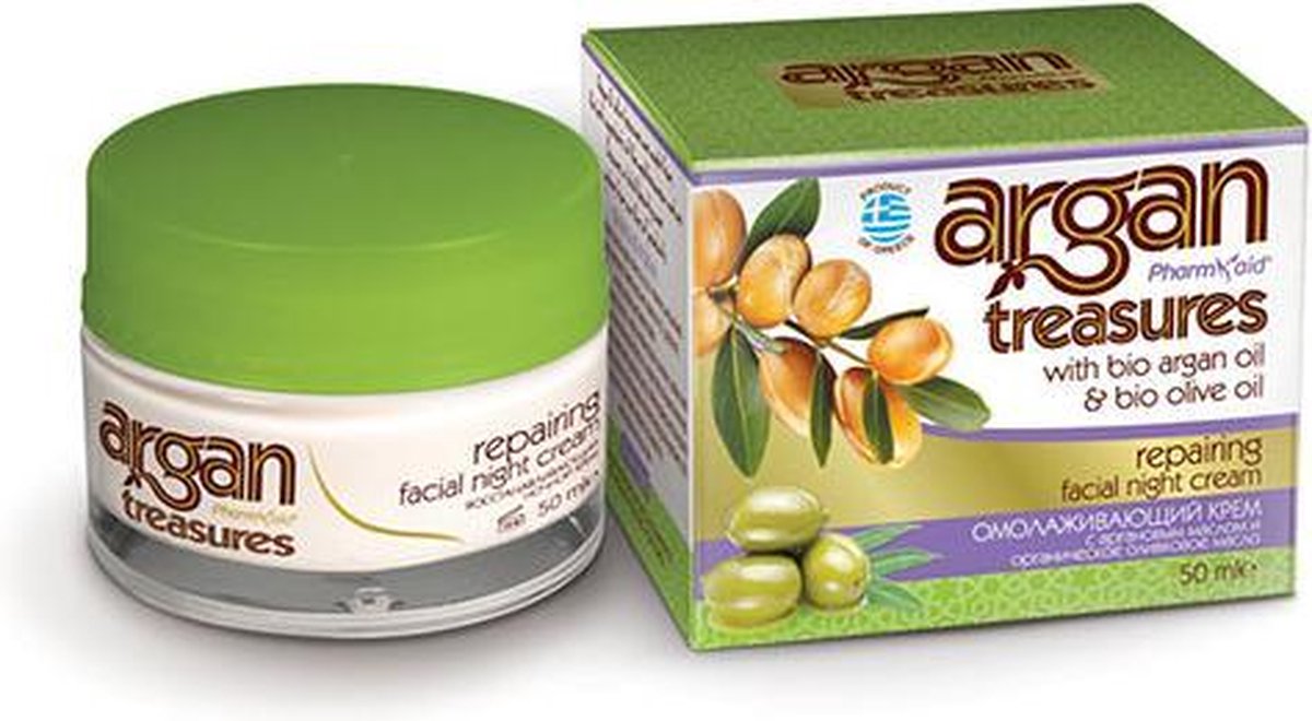 Pharmaid Argan Treasures Repairing Facial Night Cream met bio Argan en Olijfolie 50ml