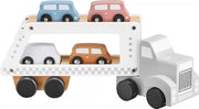 Mamabrum - Houten Vrachtwagen Speelgoed - jongens - met Oplegger inclusief 4 Wagens - Truck