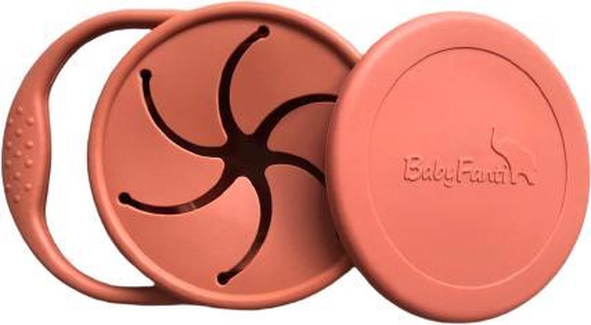 BabyFanti Snack Cup Terracotta - Snack Beker - Inklapbaar - Siliconen - Duurzaam - Baby - Peuter - Dreumes - Servies - Babyeetset - Onderweg