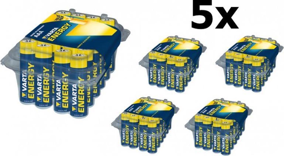 120 Stuks (5 Blister a 24st) AAA R3 Varta Longlife Alkaline batterij