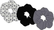 Sarlini Haarelastiek Scrunchies Plisé Grijs/Zwart | 3 stuks