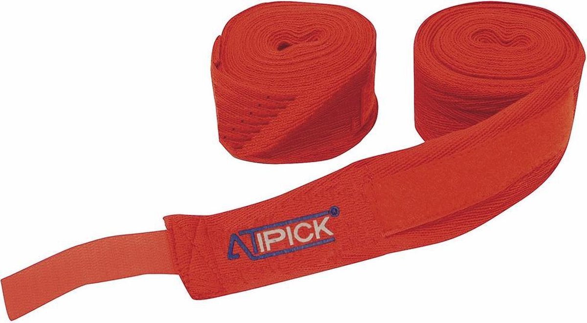Atipick Boksbandage 5 M X 5 Cm Katoen/velcro Rood