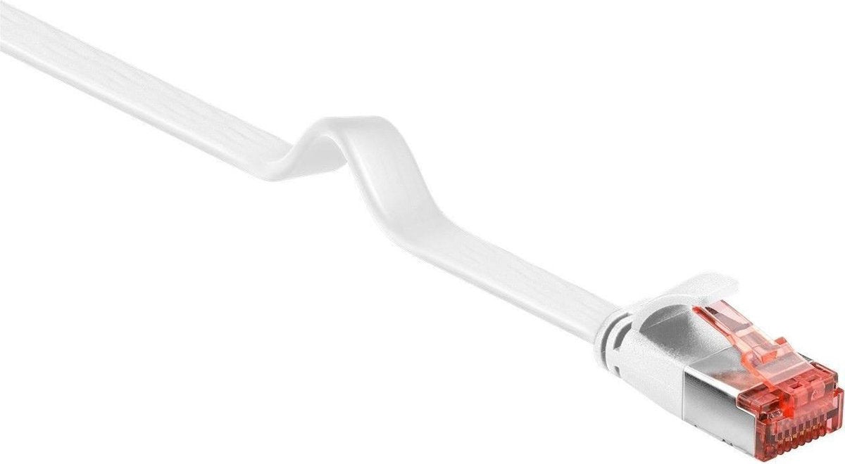 Goobay - U/FTP platte netwerkkabel CAT6 - Wit - 20 meter