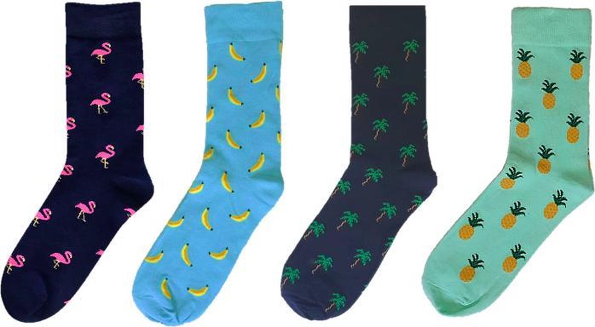 Binkie Socks Box | 4 paar Heren Sokken |Tropische Tempraturen Sokken | Maat 43-46