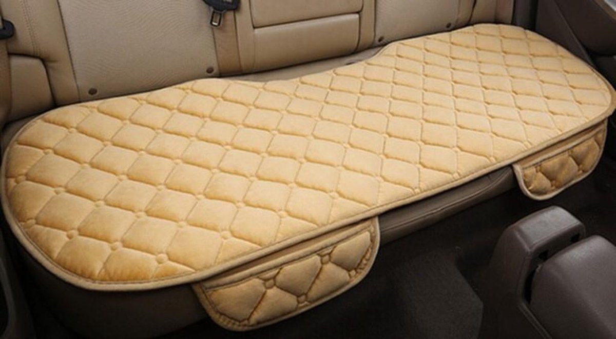 Autostoelhoes - Achterkant 1 stuk - Auto Accessories - Autohoes - Stoelhoezen Auto - Autostoel beschermer - Beige - Pluche - 133x49CM - Universele