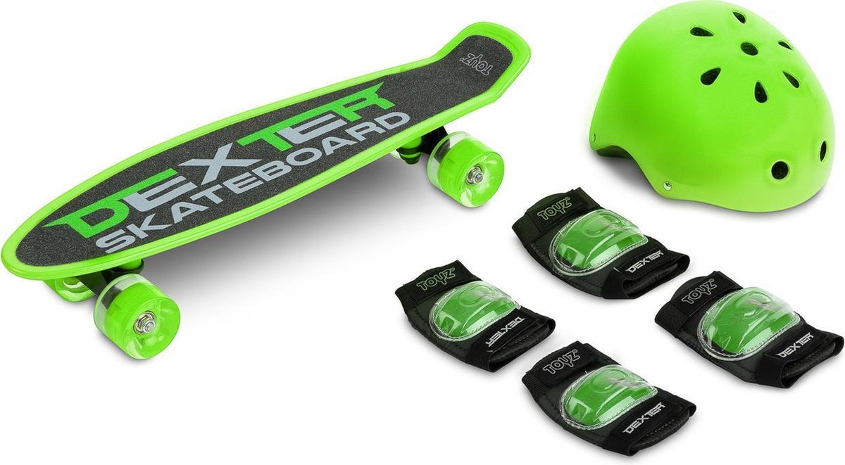 TOYS SKATEBOARD GRIJS - HELM - ELLEBOOG EN KNIEBESCHERMERS
