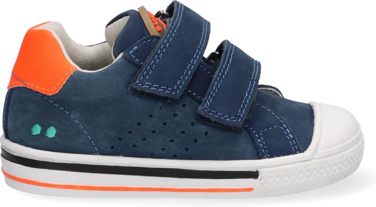 Bunnies JR 221231-528 Jongens Lage Sneakers - Blauw - Leer - Klittenband