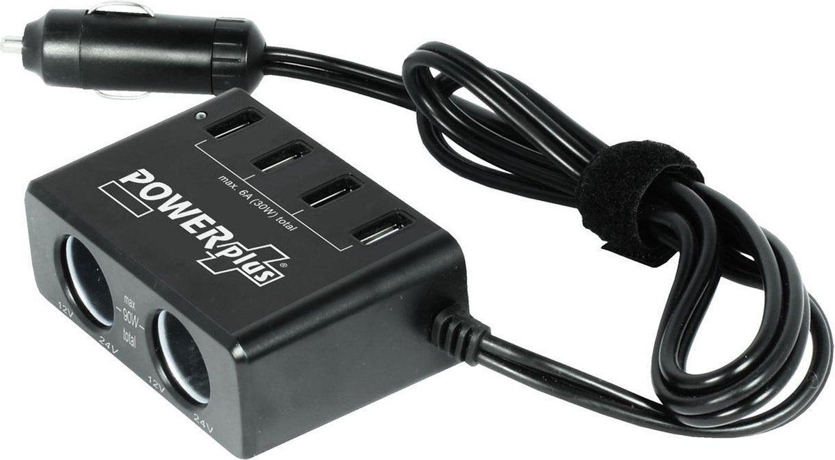 Powerplus Azor Auto Camping Caravan Camper Energie Omvormer | 12-24V | 4 USB uitgangen 5V