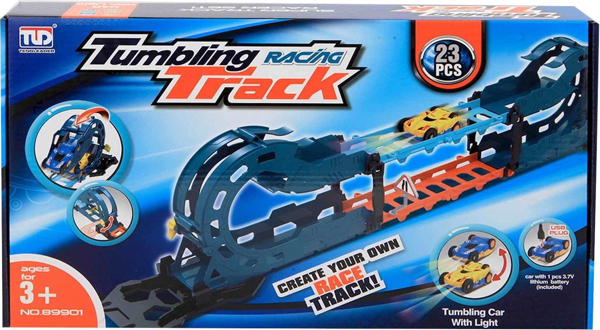 Jonotoys Lanceerbaan Racing Track Tumbling Jongens 23-delig