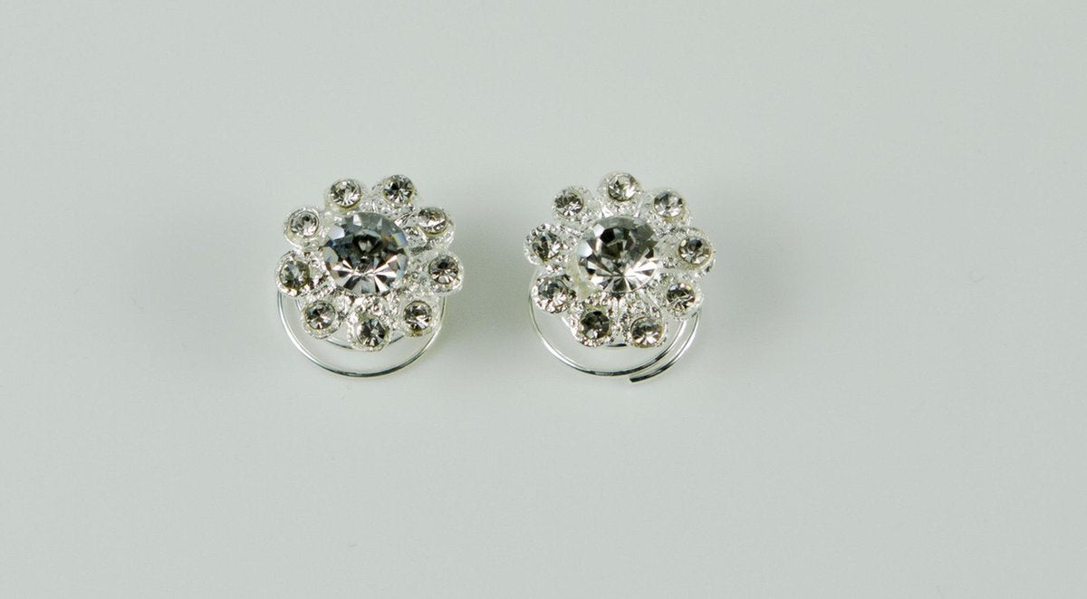 Curly's bol rozet met 9 mini strass points