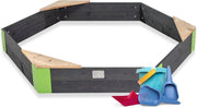 EXIT Aksent houten zandbak zeshoek 160x140cm met Zsilt speelset