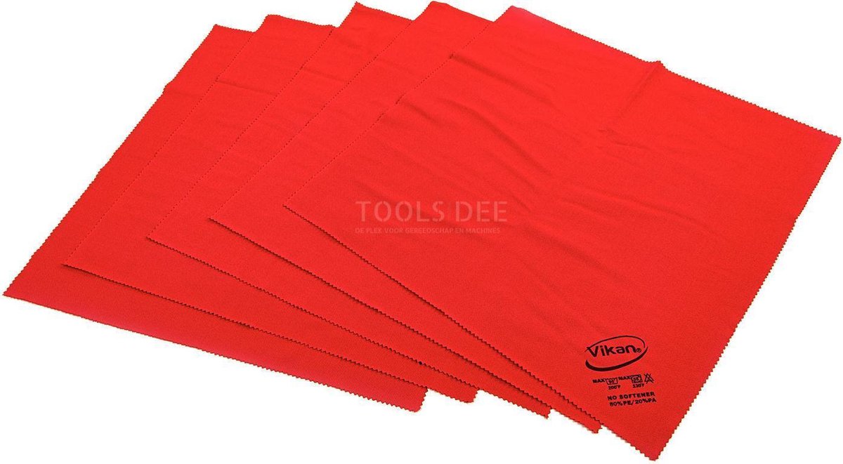 Vikan Lustre Microvezel Glasdoek Rood
