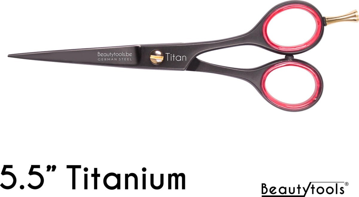BeautyTools TITANIUM LINE Kappersschaar / Knipschaar Rechtshandig - Matte Black LightCut(5.5 Inch) - (RS-1598)